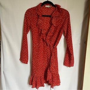 Red silk star dress
